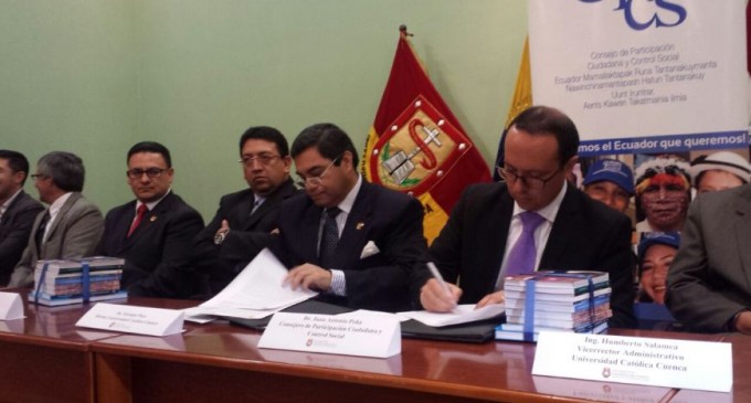 Cpccs y la Universidad Católica de Cuenca trabajarán en el fomento de la participación ciudadana