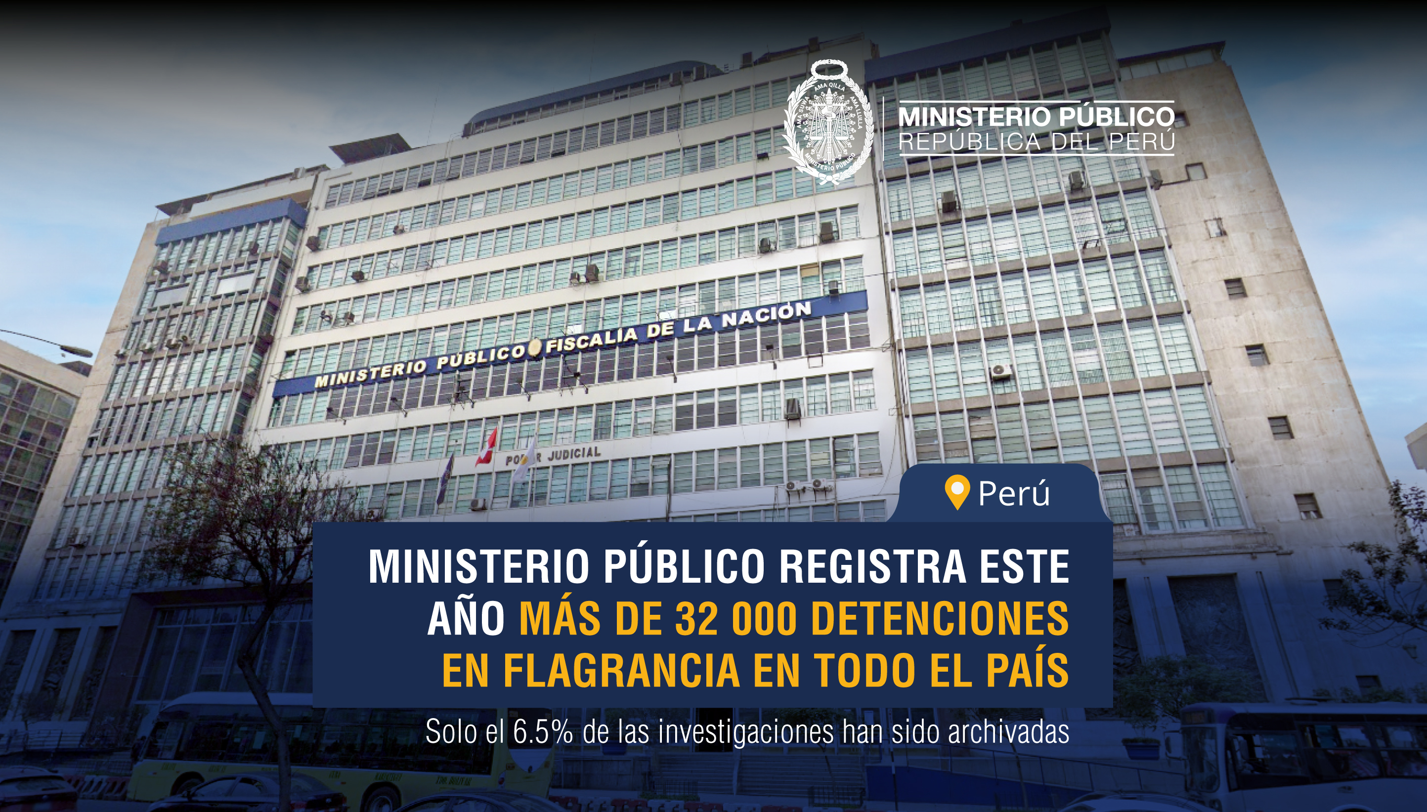 Ministerio Público registra este año más de 32 000 detenciones en flagrancia en todo el país